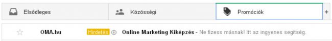 GSP hirdetés megjelenése