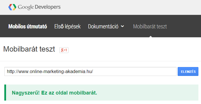 Mobilbarát teszt