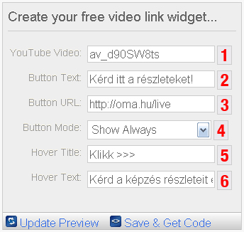 A LinkedTube kezelőfelülete