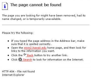 A böngésző alapértelmezett 404-es hibaoldala
