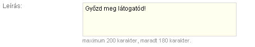 Add el magad 200 karakterben!