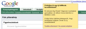 Új Google AdWords kezelőfelület átváltás
