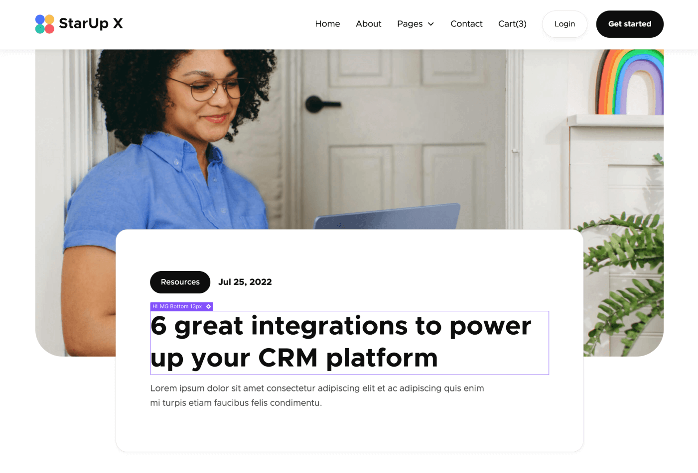 CMS Page - StarUp X Webflow Template