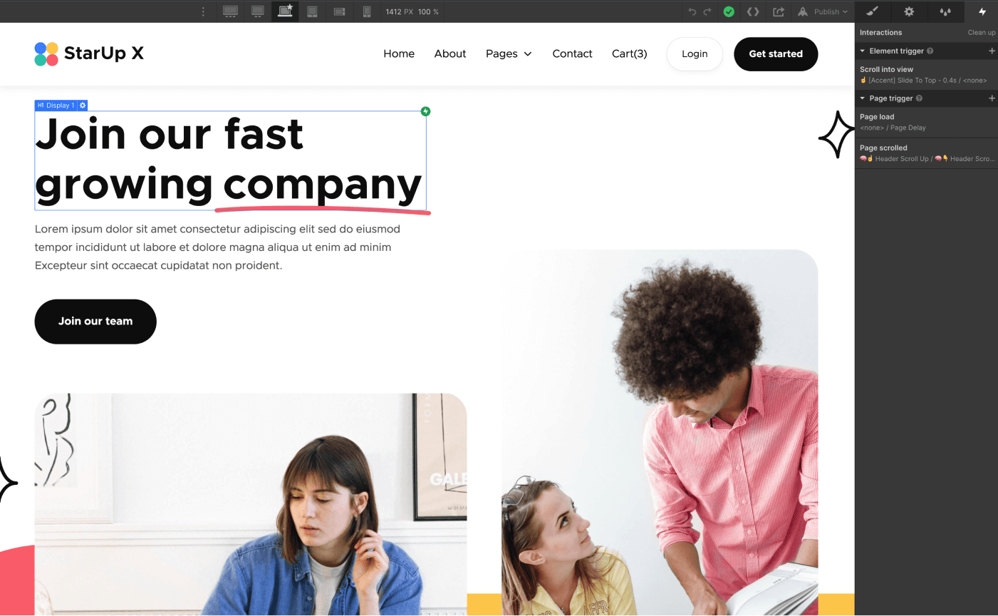 Animations - StarUp X Webflow Template