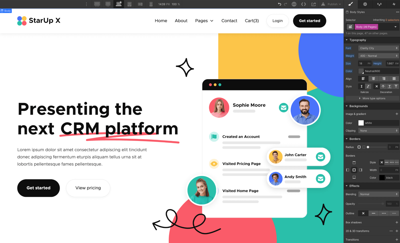 Typography - StarUp X Webflow Template