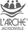 L'Arche Jacksonville logo with three stylized people in a boat-like shape
