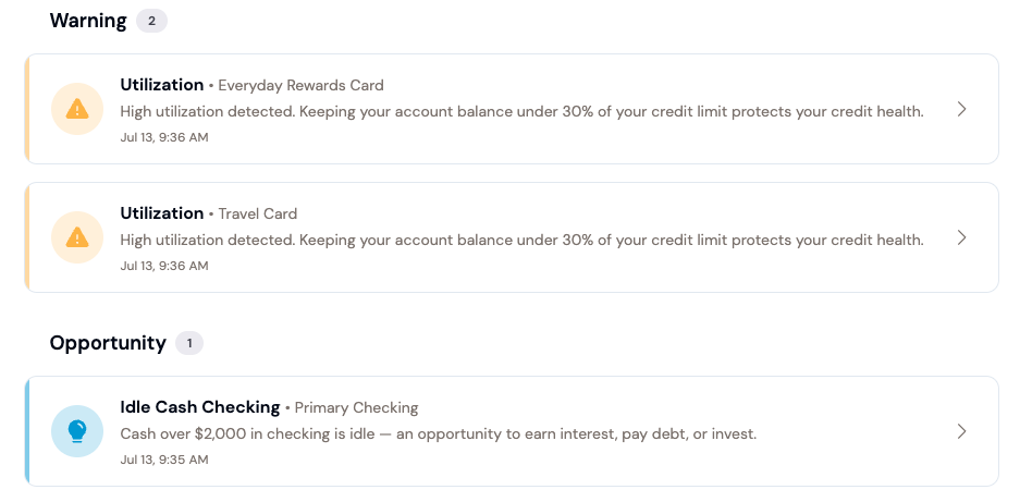 Explore Frank's proactive money monitors.