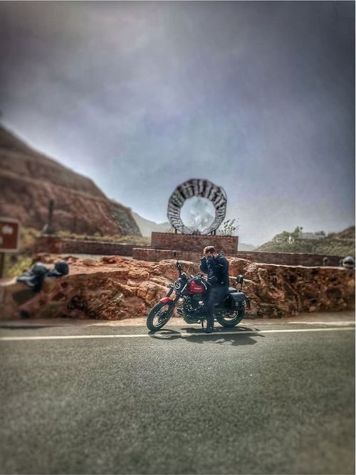 man with motorcycle