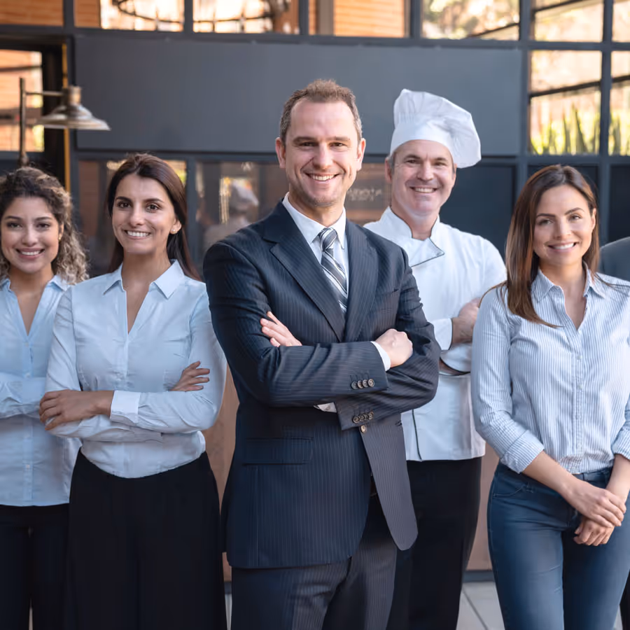 Team of hospitality professionals