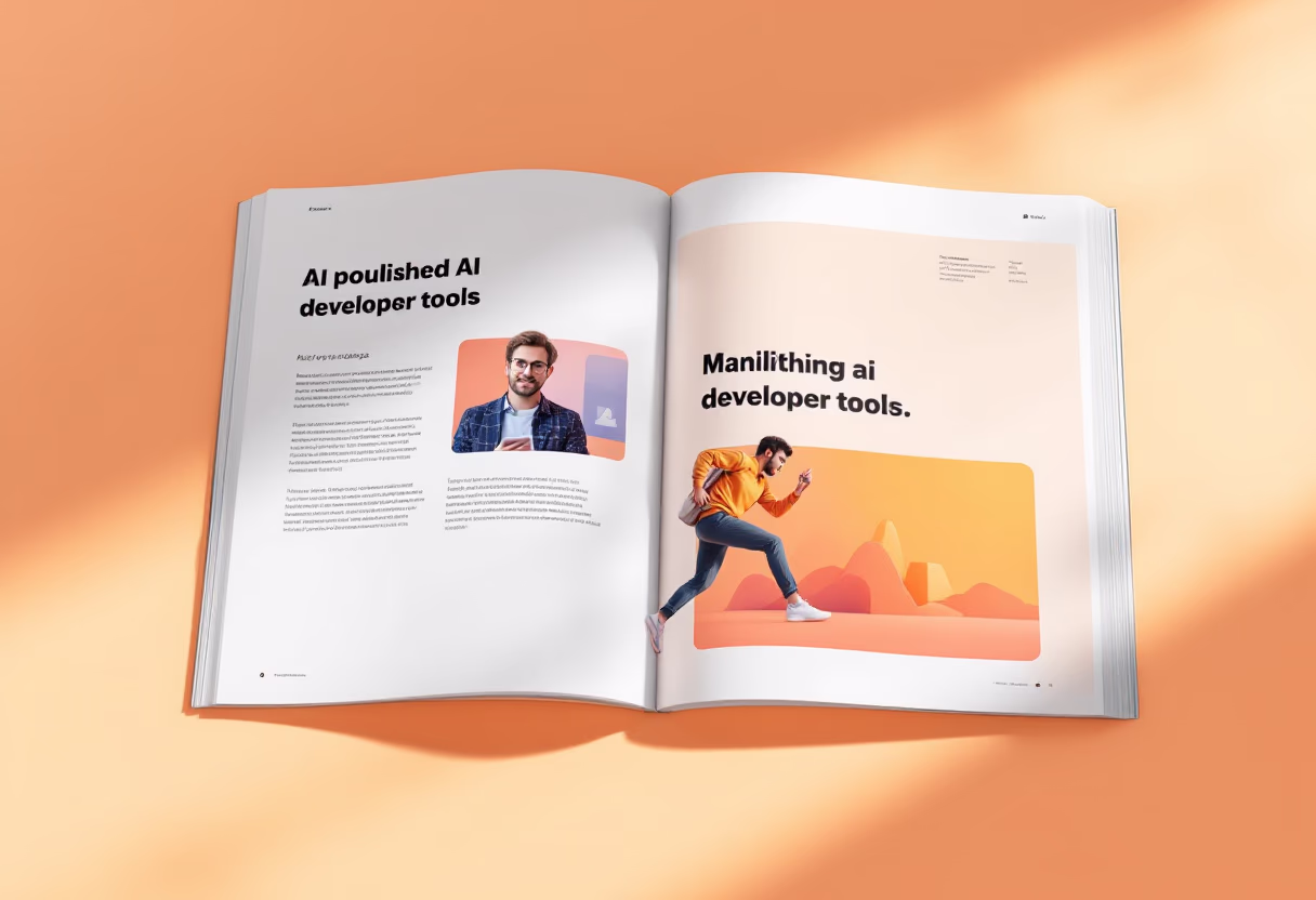[digital project] image of past client project in a magazine (for an ai developer tools)