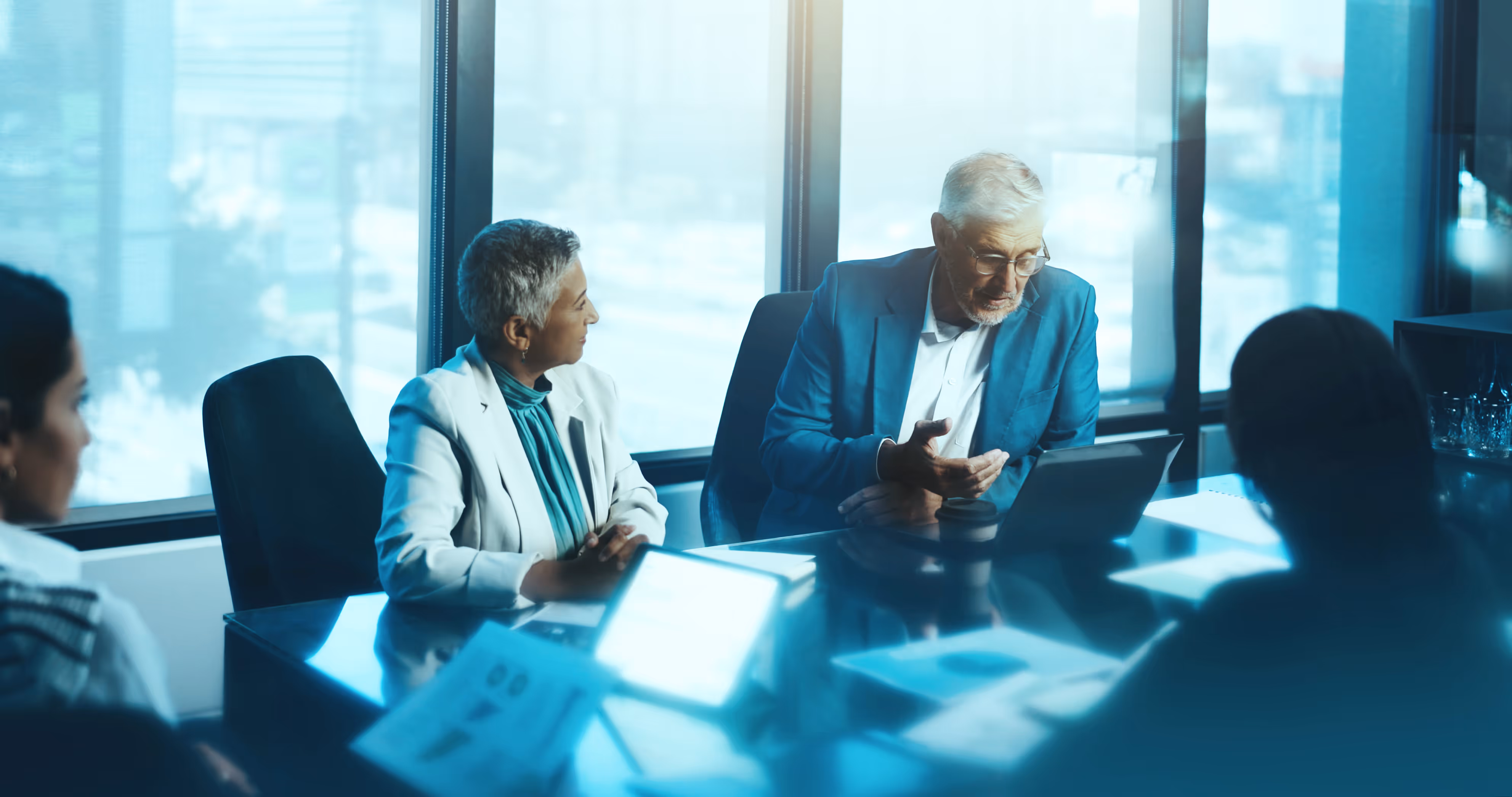 Leading law firm boardroom meeting