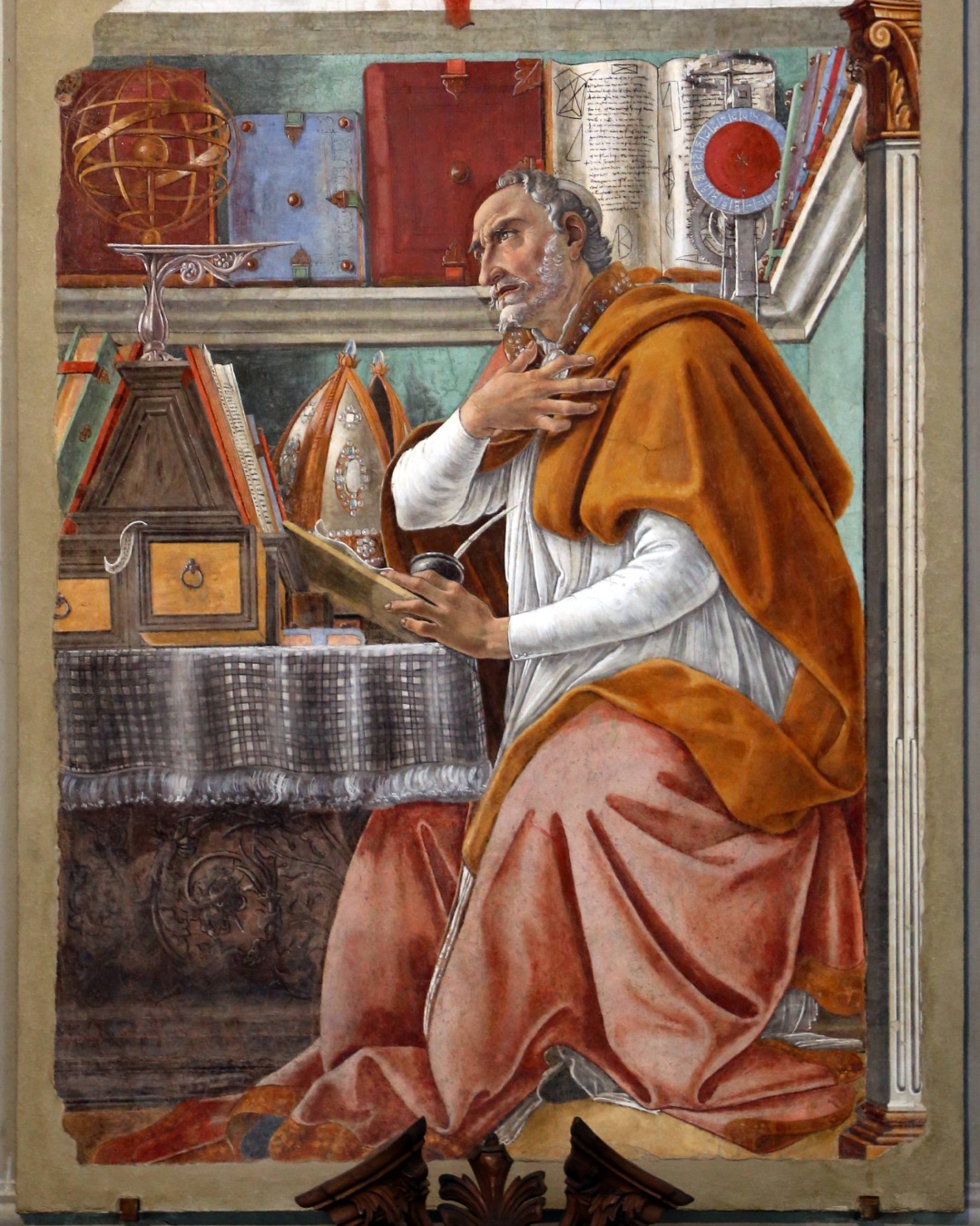Sandro Botticelli, Saint Augustine in His Study, c. 1480, fresco, Church of Ognissanti, Florence.