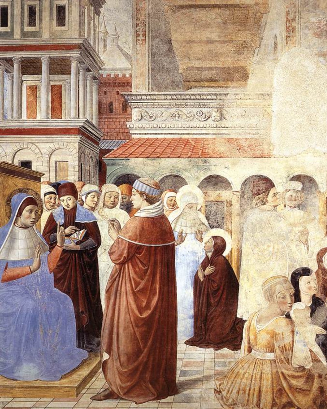 Benozzo Gozzoli, Scenes with St Ambrose, 1464–65, fresco, Apsidal Chapel, Sant'Agostino, San Gimignano.