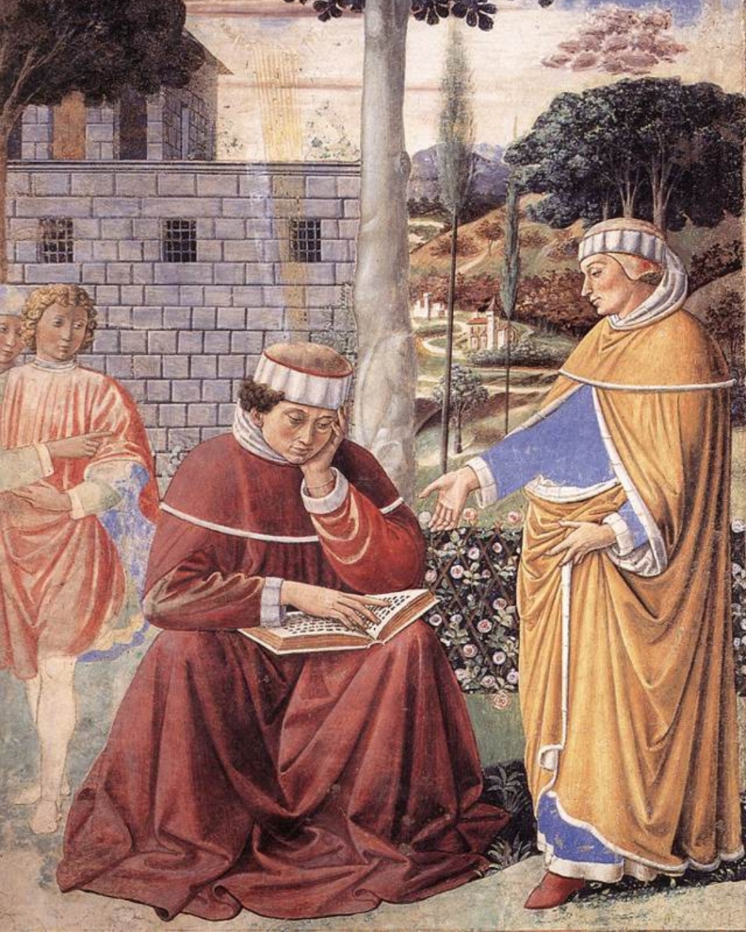 Benozzo Gozzoli, St Augustine Reading the Epistle of St Paul, 1464–65, fresco, Apsidal Chapel, Sant'Agostino, San Gimignano.