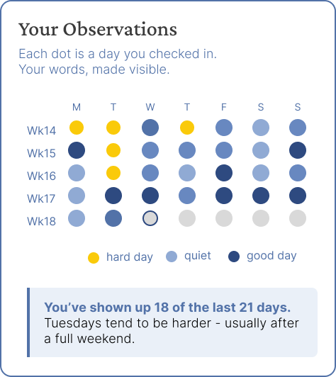 Caregiver framing — Your Observations