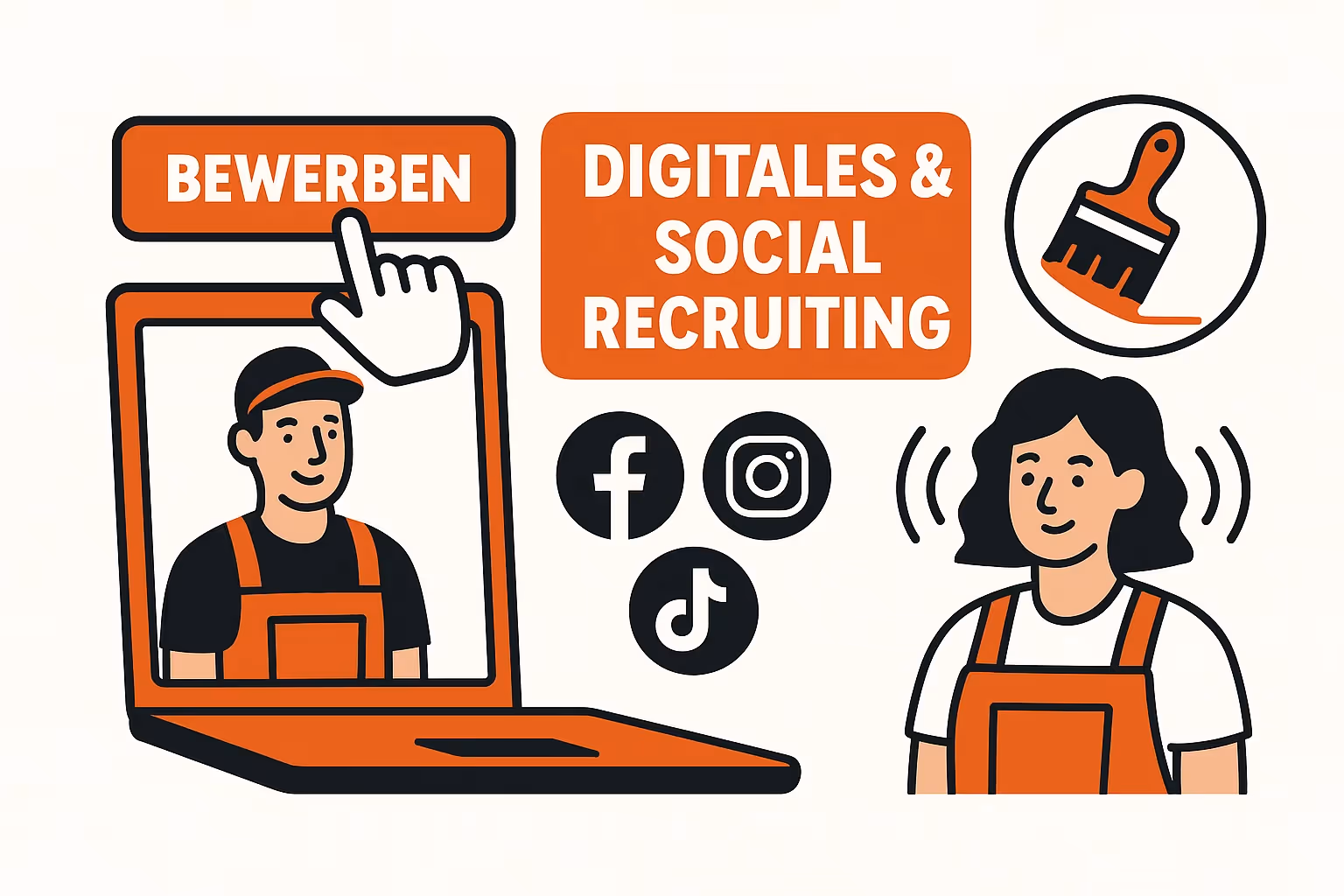 Mitarbeiter finden Handwerk Maler und Lackierer Digitales und Social Recruiting