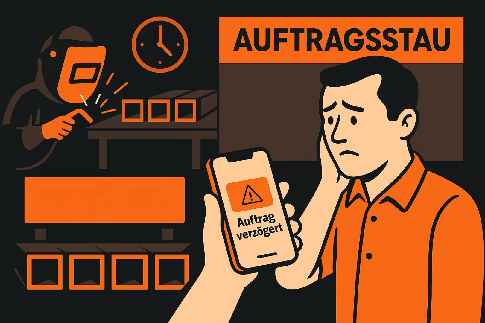 Personalvermittlung Metallbau – Illustration: Auswirkungen des Fachkräftemangels im Metallbau