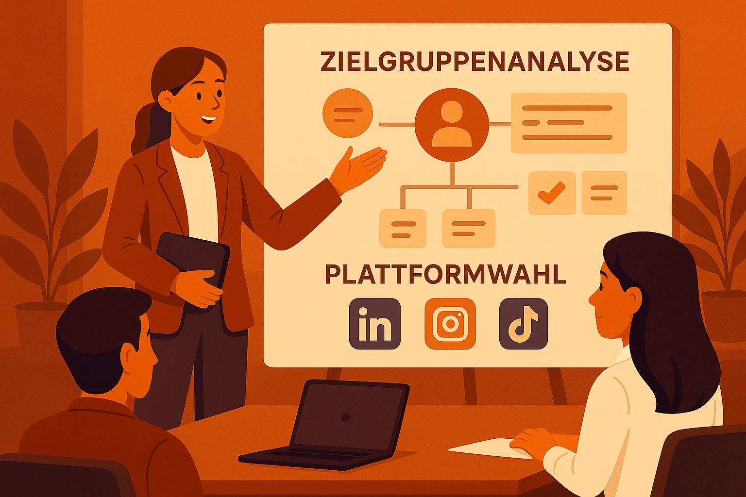 Illustration: Personalmarketing Agentur erklärt Zielgruppenanalyse und Plattformstrategie für langfristige Sichtbarkeit