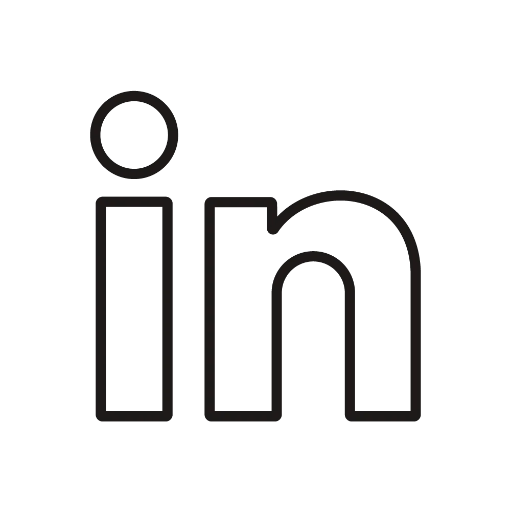 A custom icon of LinkedIn for Popmenu's new brand identity of year 2023