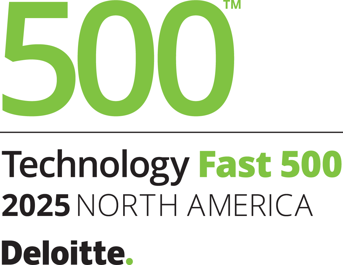 Deloitte Technology Fast 500 North America 2025 logo with the number 500 in large green text.