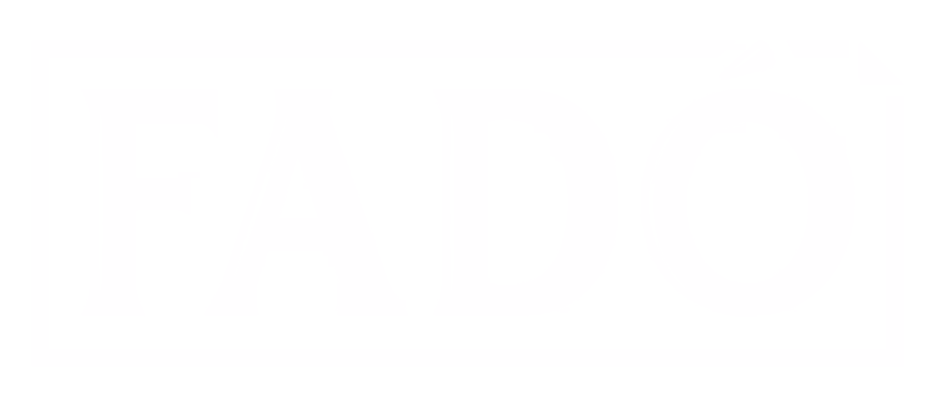 Fado logo in white text on a transparent background.