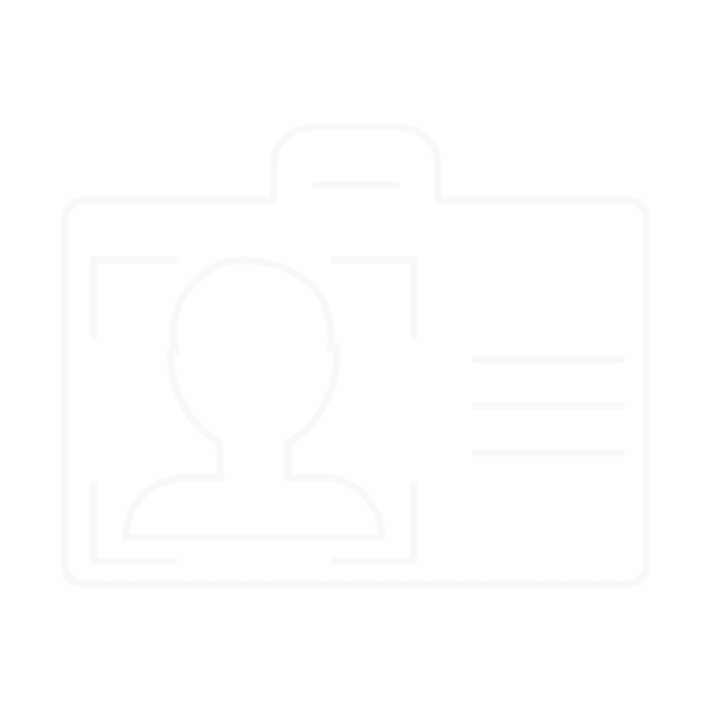 Icon of an index card with an illustrated photo and contact details