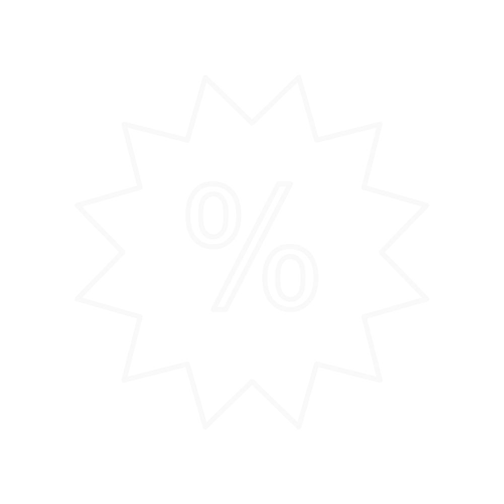 Icon of a sticker with a percent sign in it signifying a discount