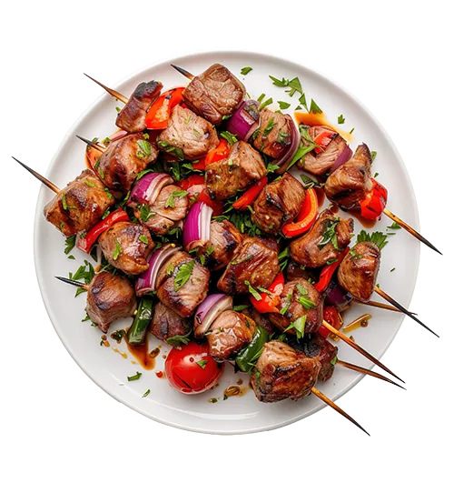 Grilled kebabs. Popmenu's summer campaign 2025