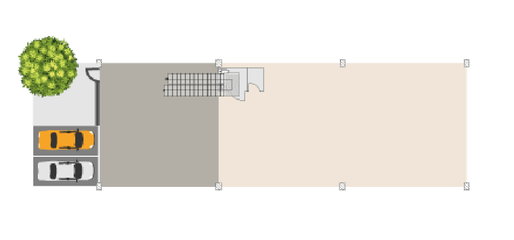 Modelo bodega tipo B con altillo y dos estacionamientos