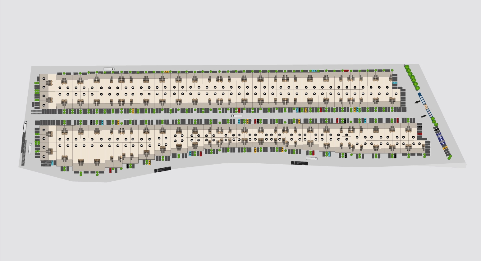 Masterplan proyecto Vespucio 500 Avanza Park 2 módulos 180 bodegas y zonas de estacionamientos