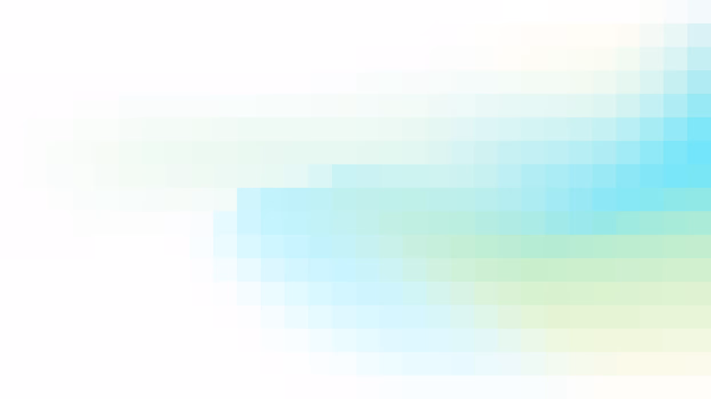 Abstract digital pattern with overlapping pixelated blue and green shapes on a white background.