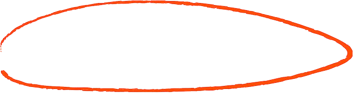 Thin, curved red line resembling a loose oval or ellipse on a transparent background.