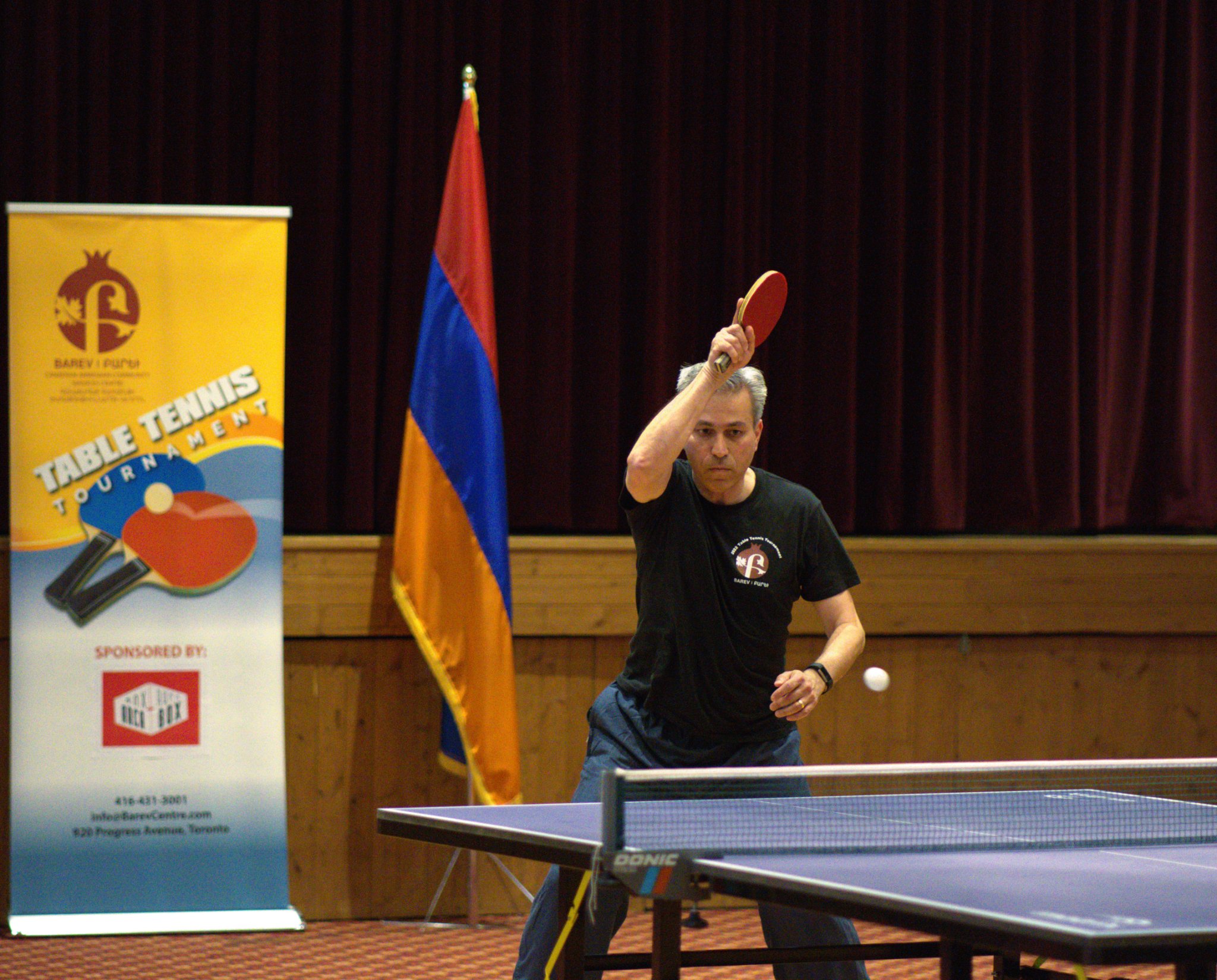 A former Barev Table Tennis champion during one of his games