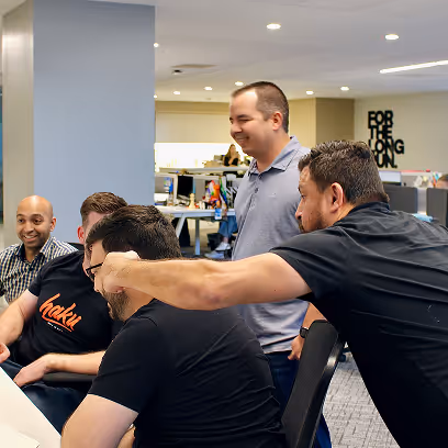 Haku team working at the office