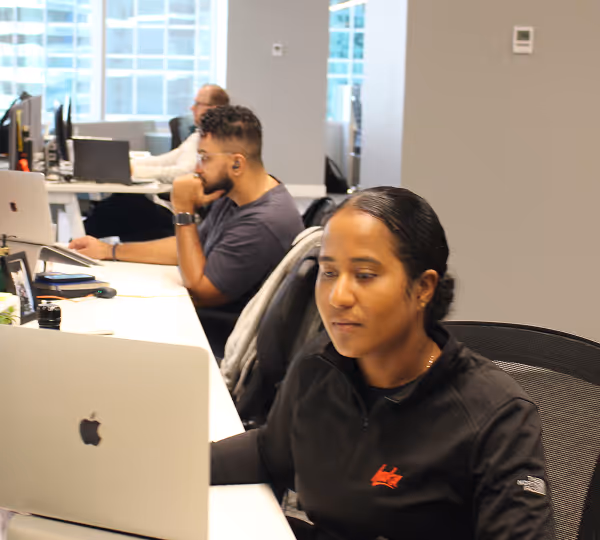 Haku team working at the office