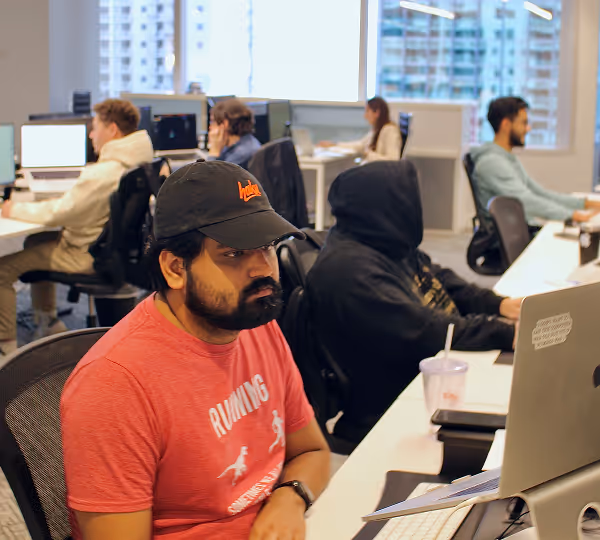 Haku team working at the office