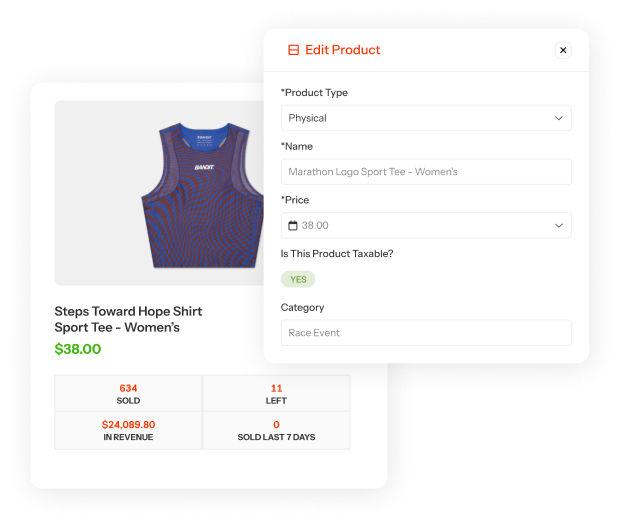 E-commerce storefront interface