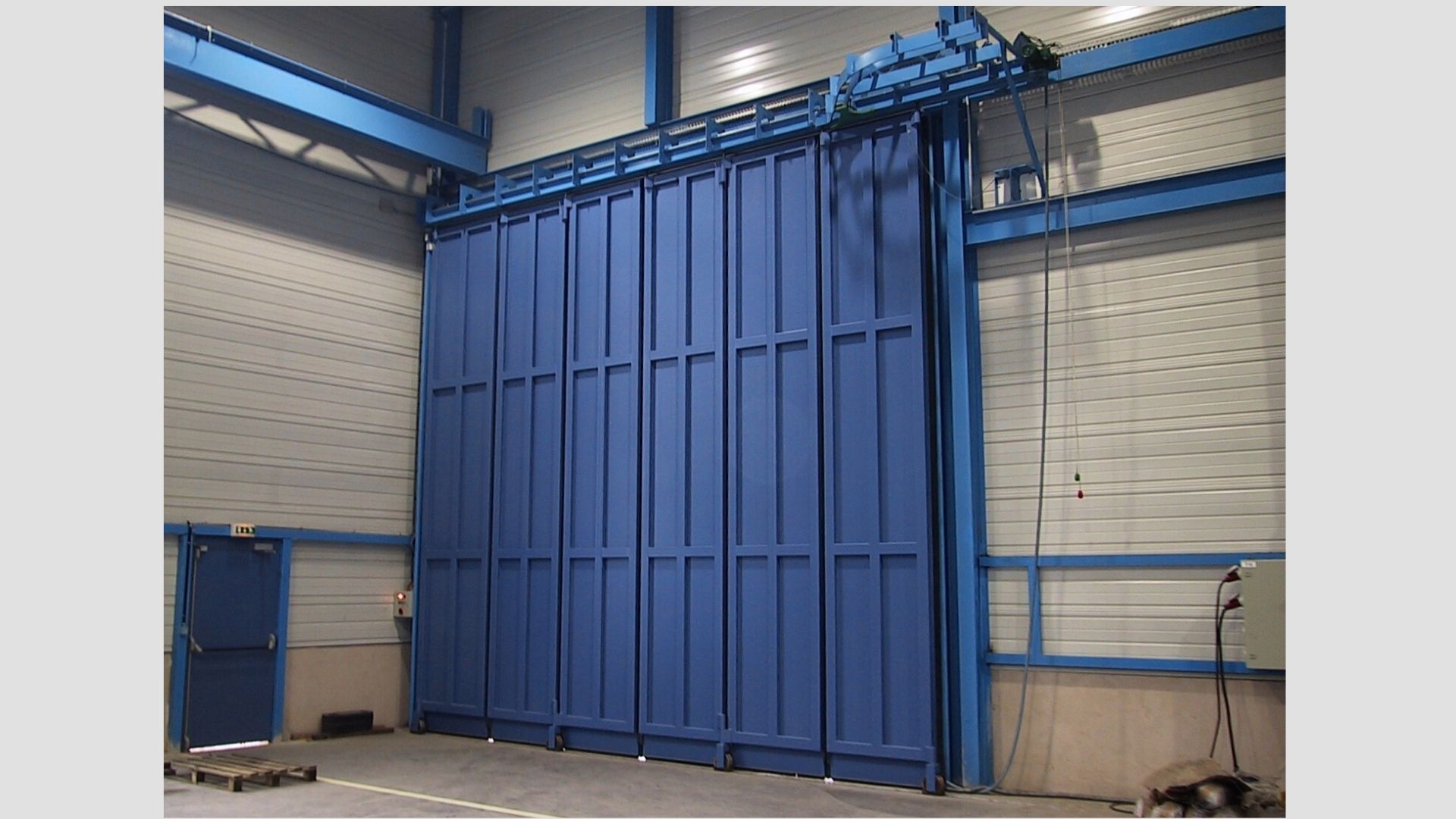 Porte accordéon bleue