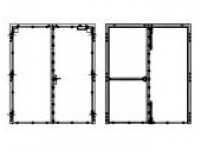 Dessin technique porte 2 vantaux modèle Volcane