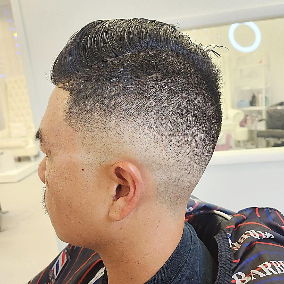 Professional men's haircut at a barber shop