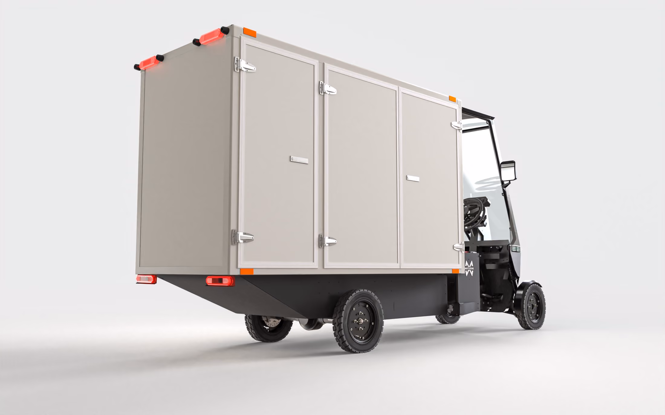 Rear of the eCargoBike XL with its three-door box