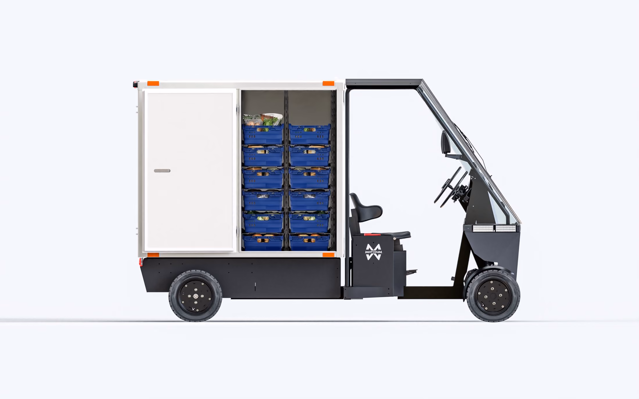 Crates of fresh goods inside the insulated box