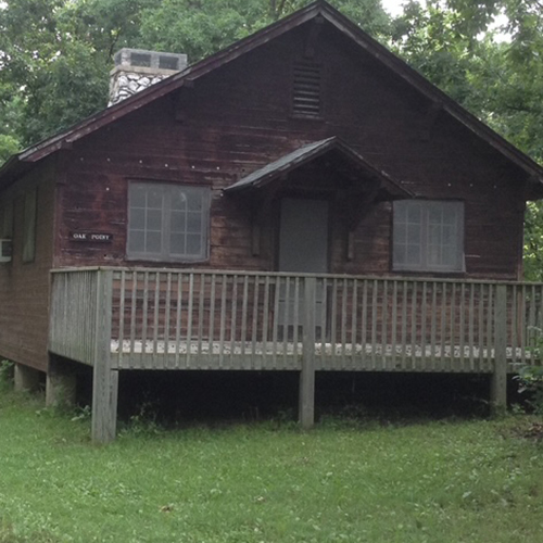 oak point cabin before renovation