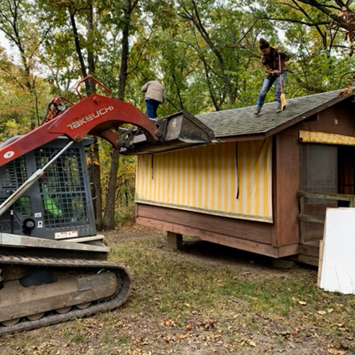 tearing down old cabin