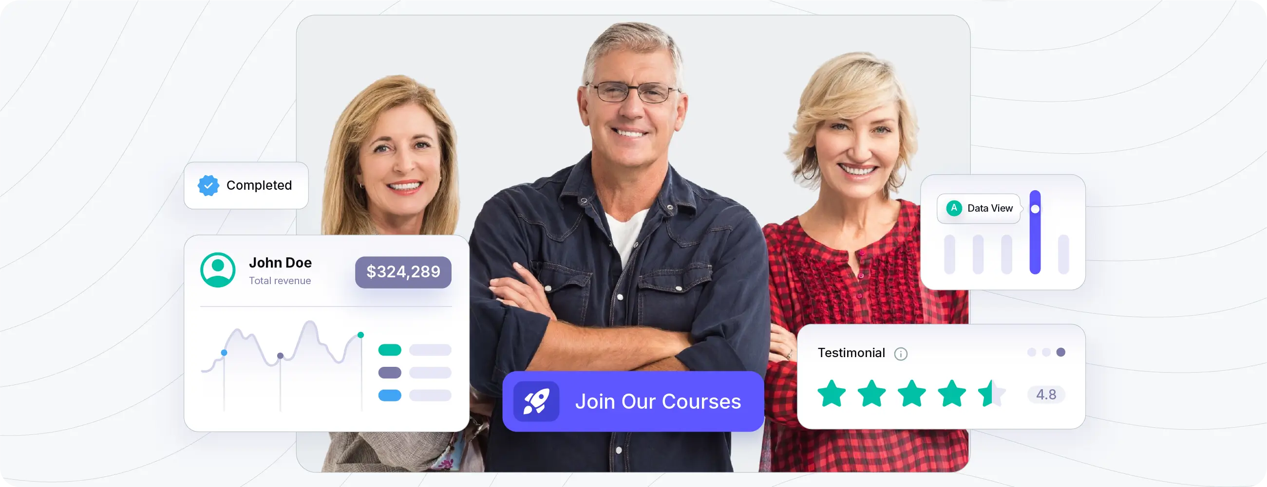 Hero section of Oasis LMS site