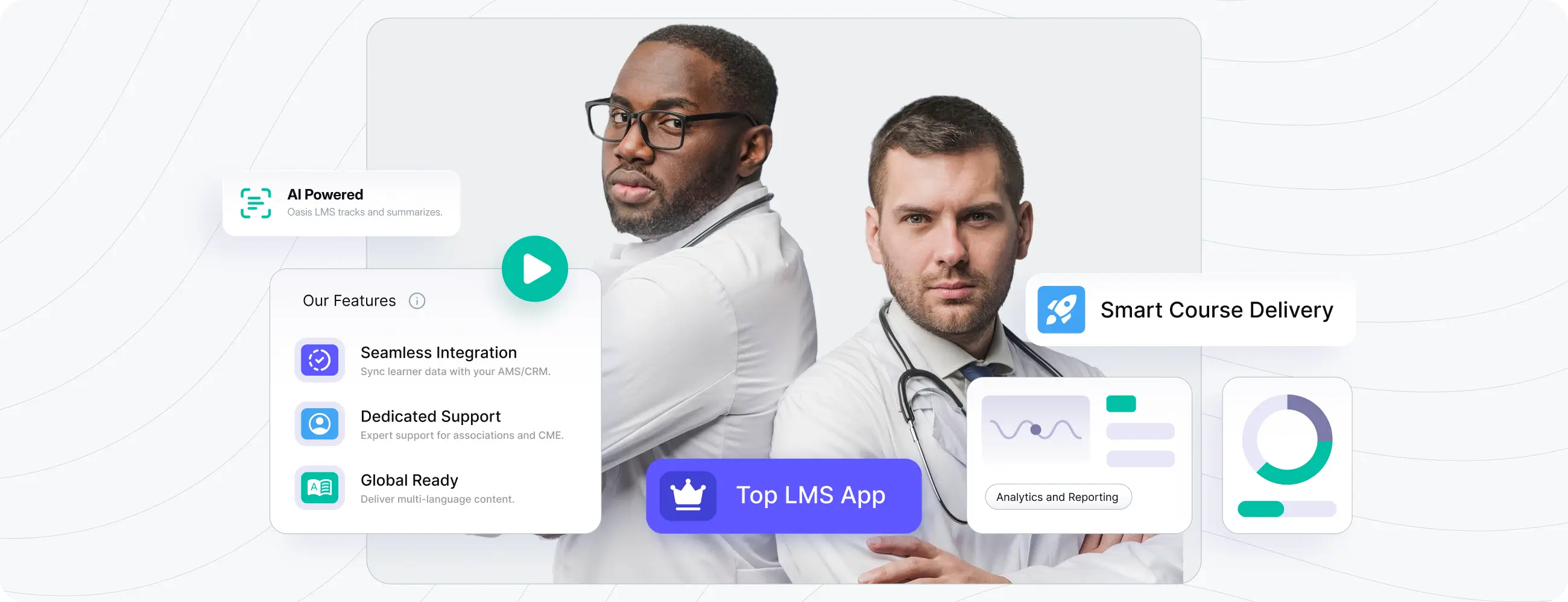 Hero section of Oasis LMS site
