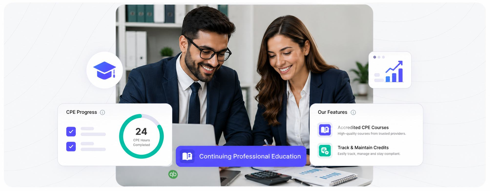 Accounting professionals using the OasisLMS CPE platform to track continuing professional education credits