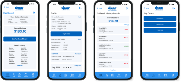 A user flow for a user's case history and details