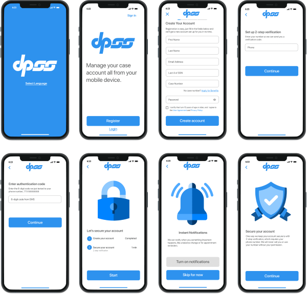 A user flow for the onboarding process for a mobile app