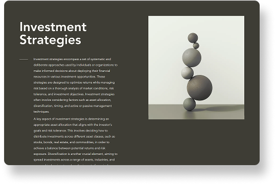 An image that summarizes Fortuna's Investment Strategies